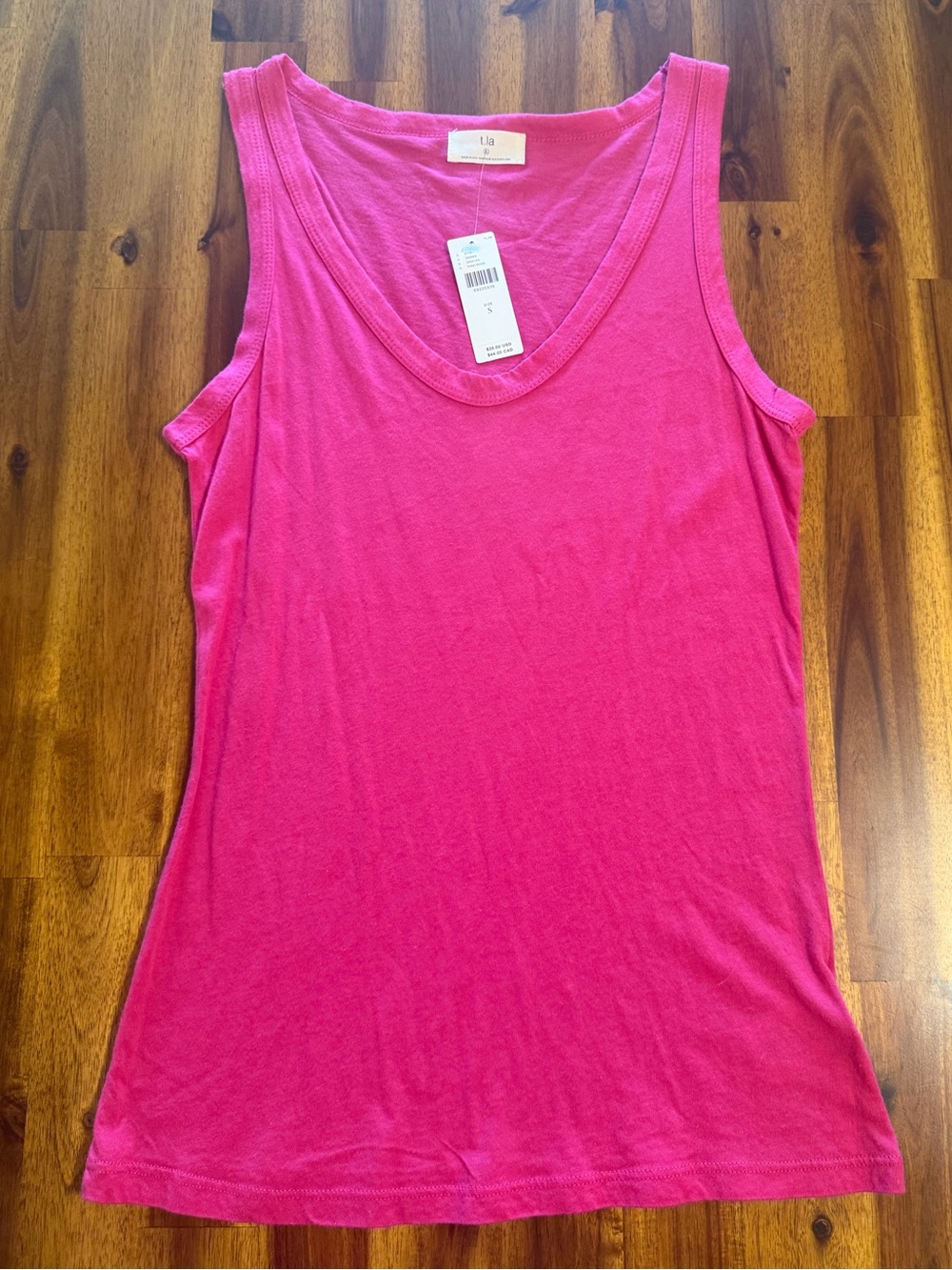 NWT Anthropologie T.La tla Hot Pink Scoop Neck Sleeveless Tank Top